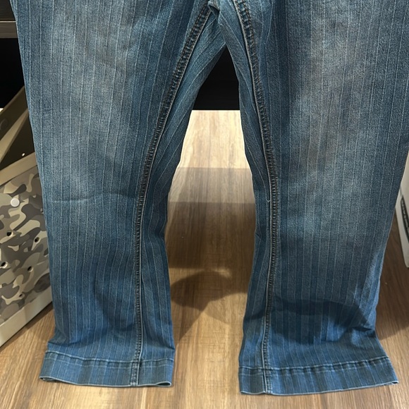 Rock & roll denim 26” wide, 34” long midrise flare pinstripes jeans - Picture 1 of 9